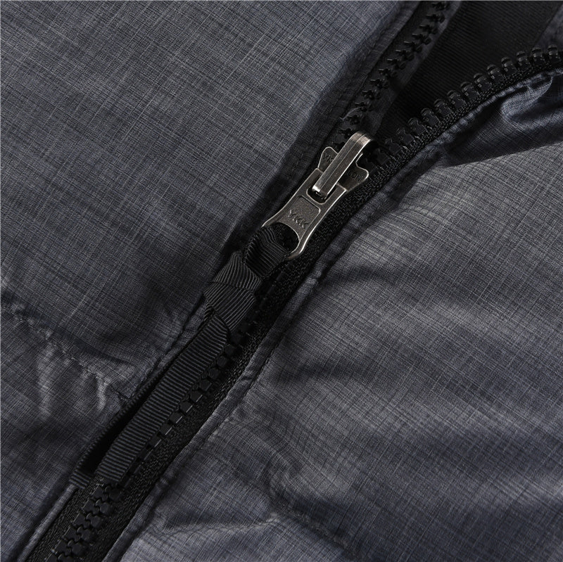 The North Face 700 Fill Puffer Vest "Black & Heather Grey" Color Block Sleeveless Down Gilet