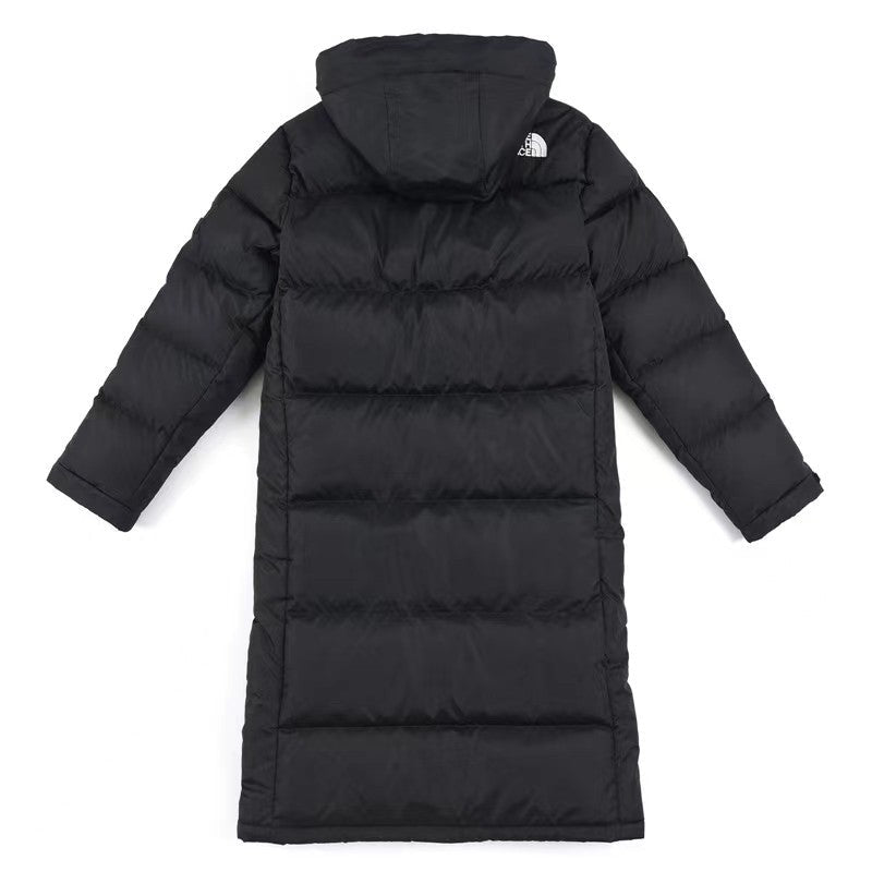 The North Face Long Hooded Puffer Parka Jacket Black Long Down Coat