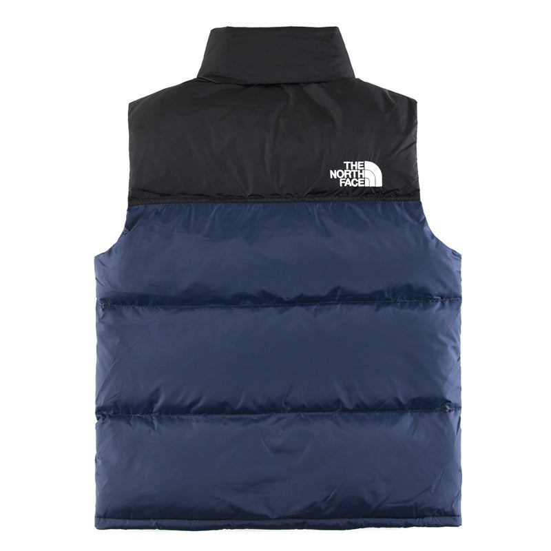 The North Face 700 Fill Puffer Vest "Black & Navy Blue" Color Block Sleeveless Down Gilet