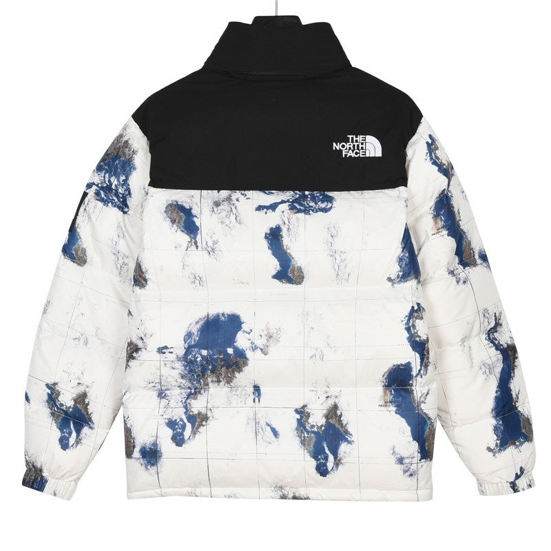 The North Face 1996 Retro Nuptse 700 Fill Puffer Jacket "World Map Print Black Color Block"