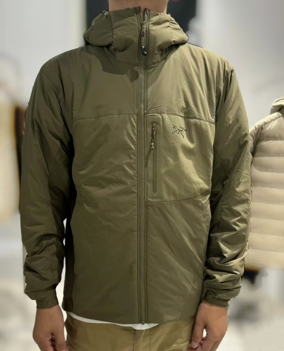 Arc'teryx Atom Series Men's Hooded Insulated Outdoor Jacket in "Dark Green"