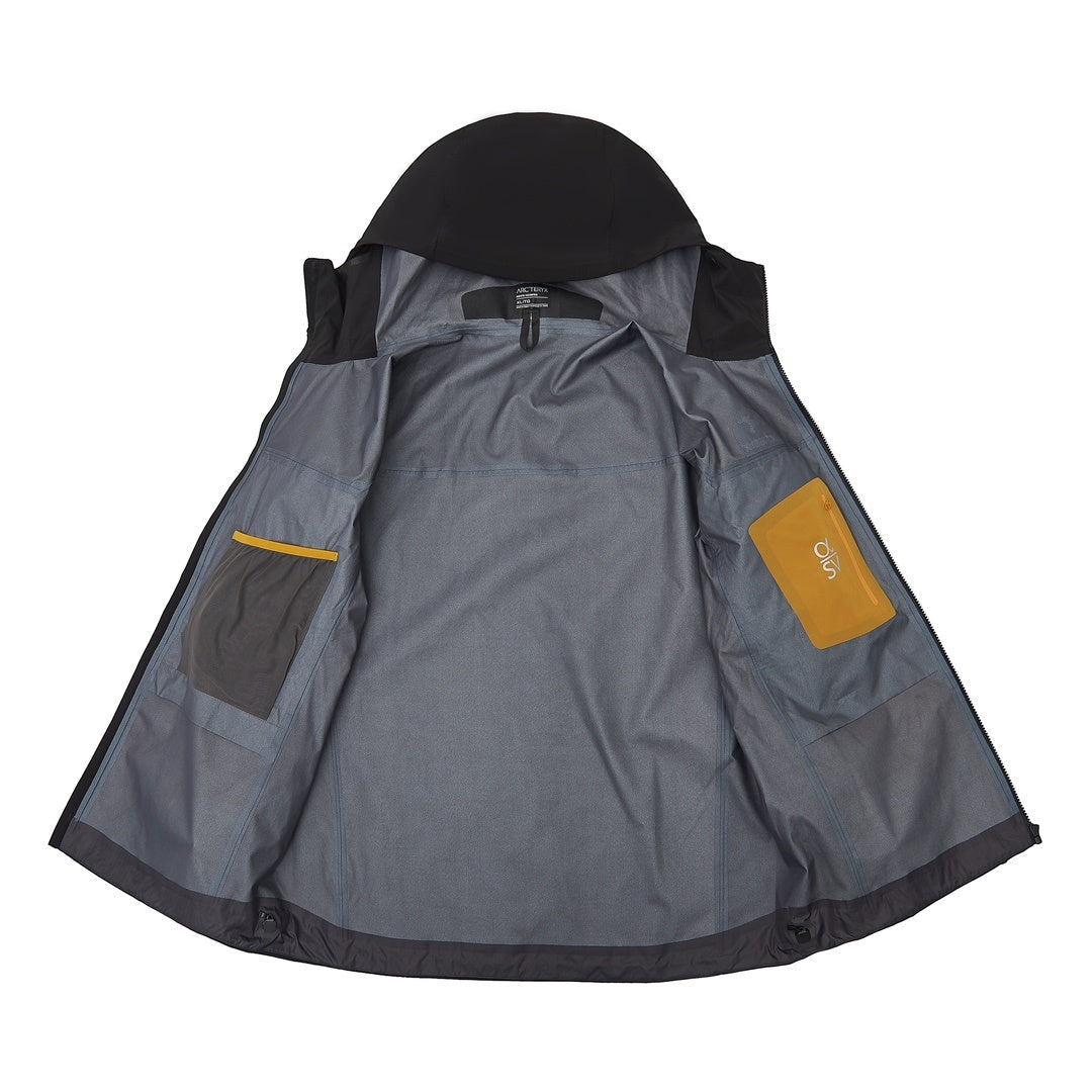 Arc'teryx Beta AR Series Men's Hooded Waterproof Hiking Jacket in "Black"